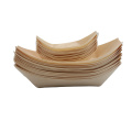 Umweltfreundliche Einweg-Holz-Lebensmittelboote Serviertabletts Teller für Snacks, Sushi